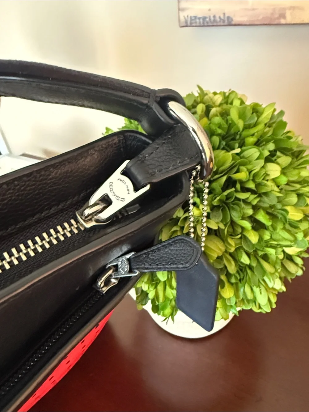 COACH F55961🖤❤️CHARLES❤️🖤RED/BLACK BANDANA LEATHER UNISEX CROSSBODY BAG🌟NWT🌟